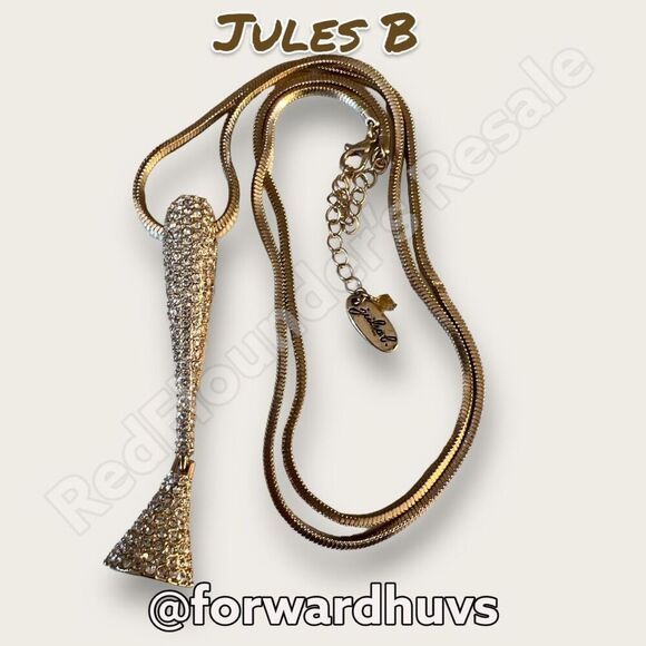 Bundle Sale 3 for $15 | Jules B Necklace: Gold Tone with Clear Rhinestone - Picture 1 of 8